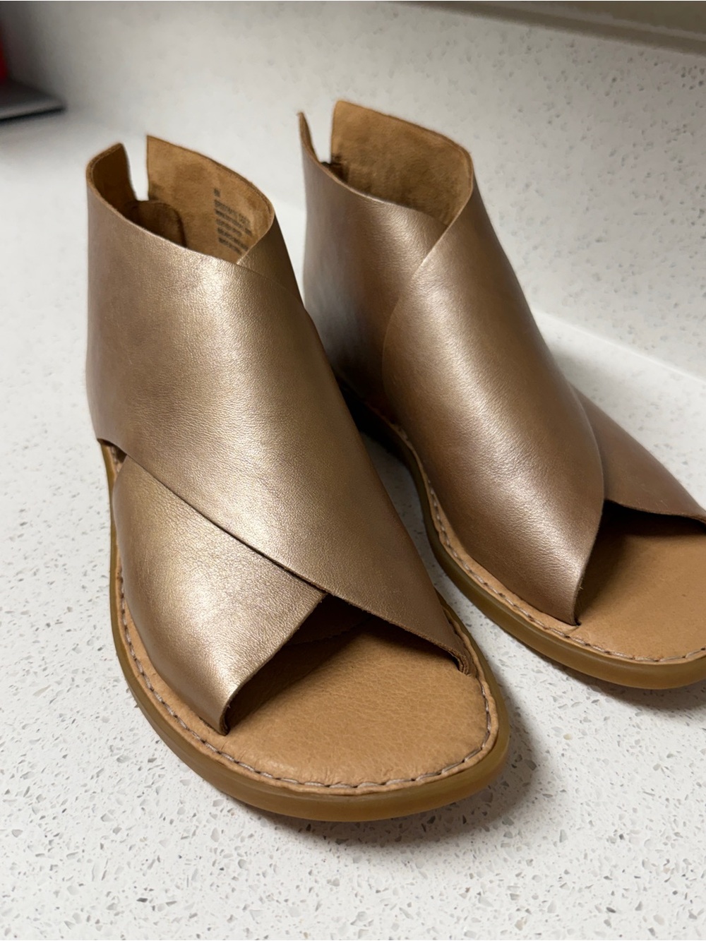 Born Metallic Bronze Iwa Open-Toe Sandals Size 8
